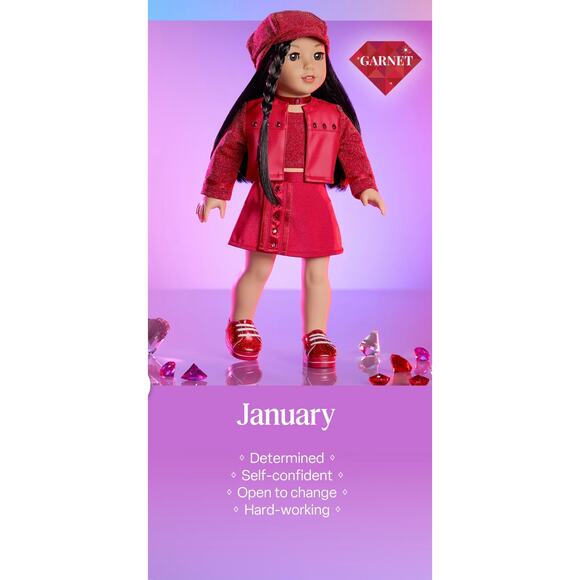 American Girl Doll January BIRTHSTONE CHOKER Necklace Gorgeous Garnet Accessory - Picture 4 of 7